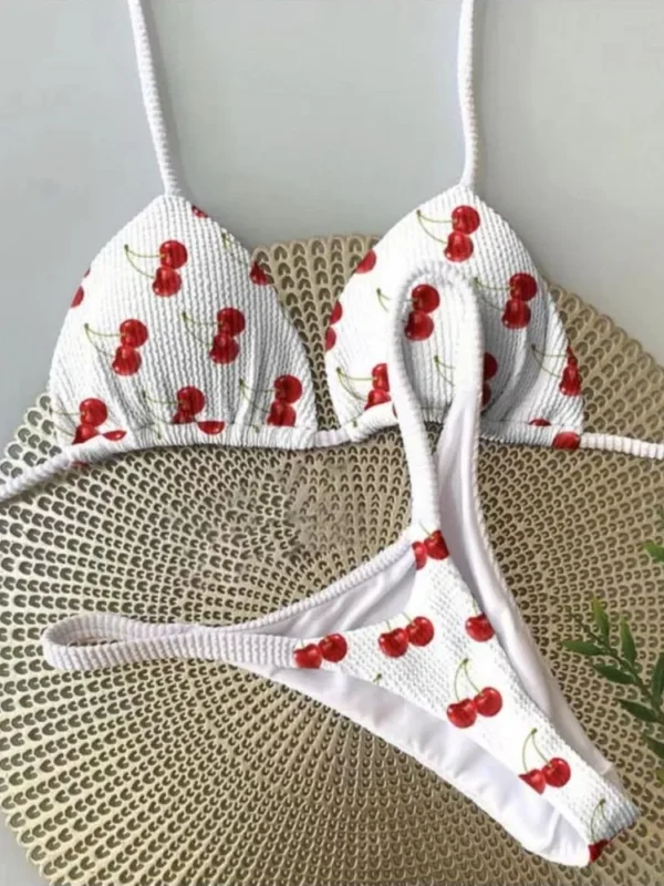 Bikini con Estampado de Cereza