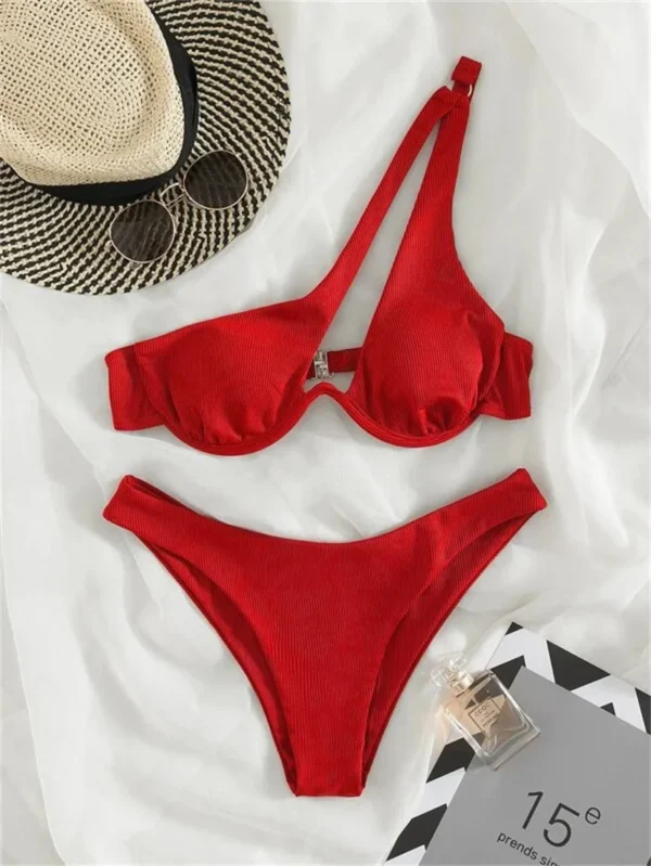 Conjunto de Bikini de un hombro con aro - Imagen 2